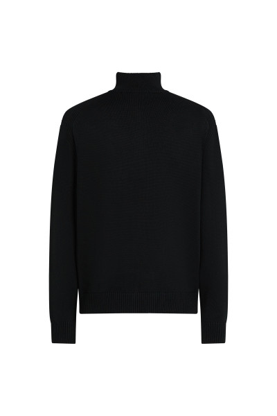 PULÓVER KARL LAGERFELD JEANS KLJ REG HALF-ZIP KNIT SWEAT - Kép 2