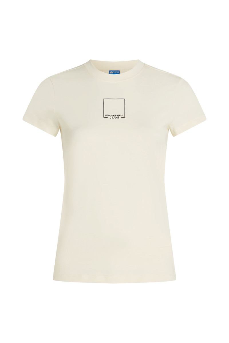 Póló Karl Lagerfeld Jeans Klj Slim Outline Logo Tee Egret