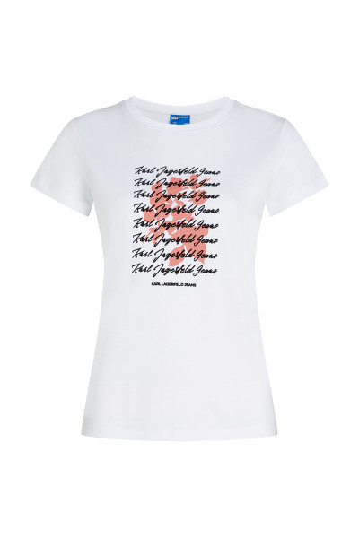 PÓLÓ KARL LAGERFELD JEANS KLJ SLIM TEE FLOCKED FLORAL - Kép 1