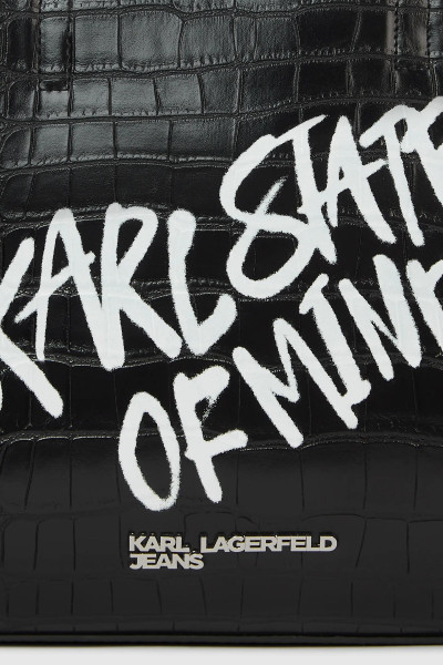 RETIKÜL KARL LAGERFELD JEANS KLJ LOGO MINI TOTE QUOTE - Kép 5