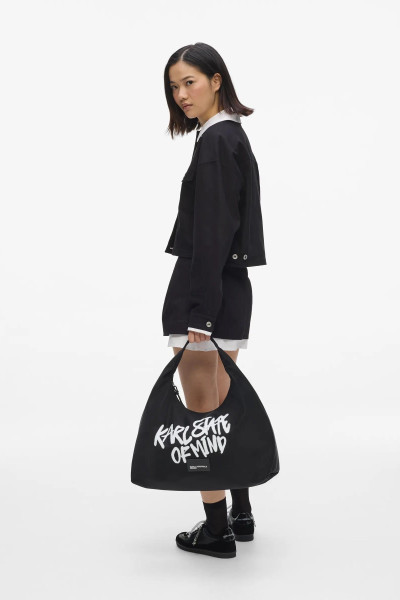 RETIKÜL KARL LAGERFELD JEANS KLJ SLOUCHY TOTE QUOTE PRINT - Kép 2