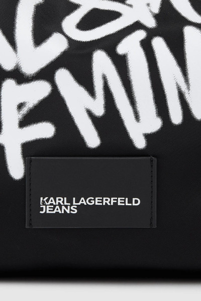 RETIKÜL KARL LAGERFELD JEANS KLJ SLOUCHY TOTE QUOTE PRINT - Kép 4