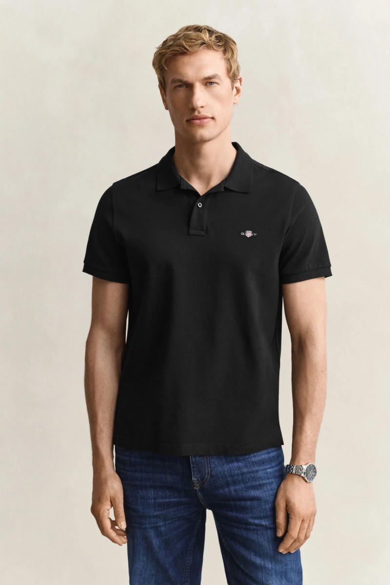 POLOKOŠEĽA GANT REG SHIELD SS PIQUE POLO BLACK