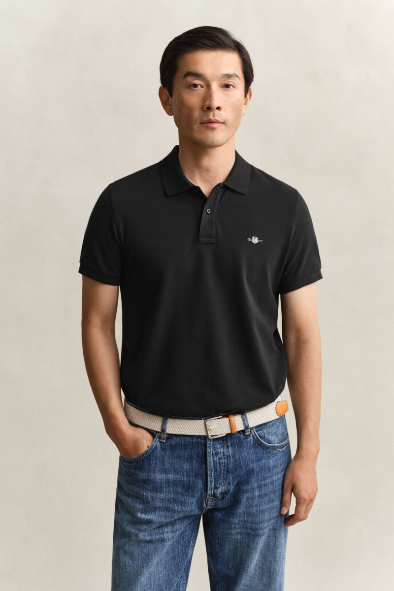 POLOKOŠEĽA GANT SLIM SHIELD SS PIQUE POLO BLACK