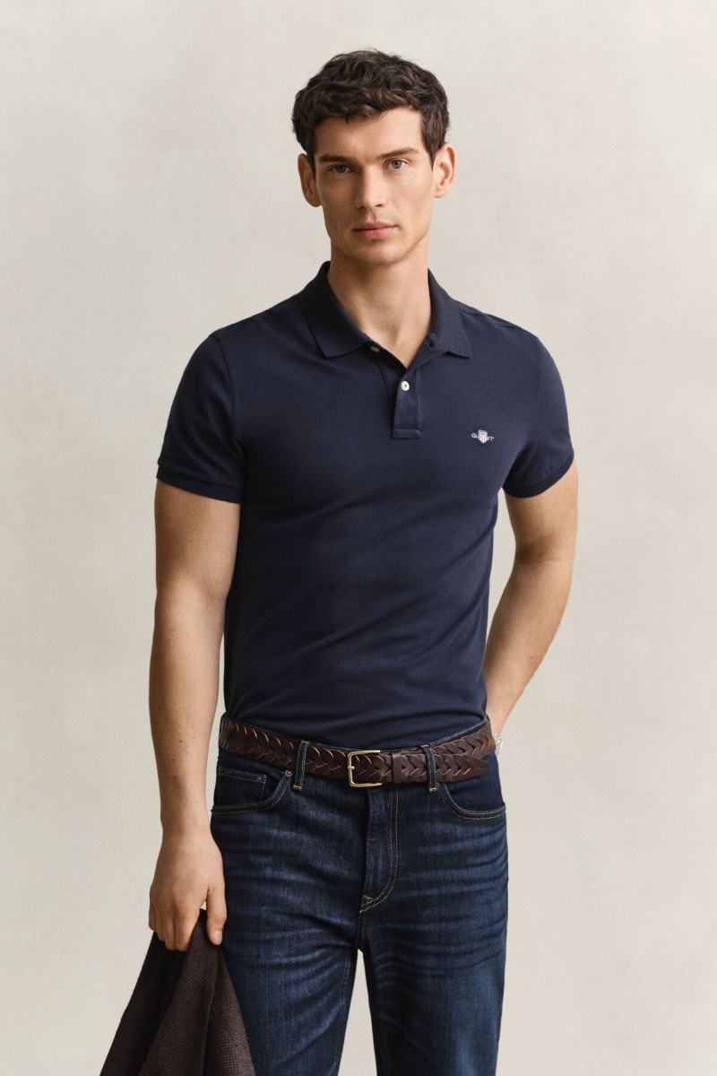 POLOKOŠEĽA GANT SLIM SHIELD SS PIQUE POLO EVENING BLUE