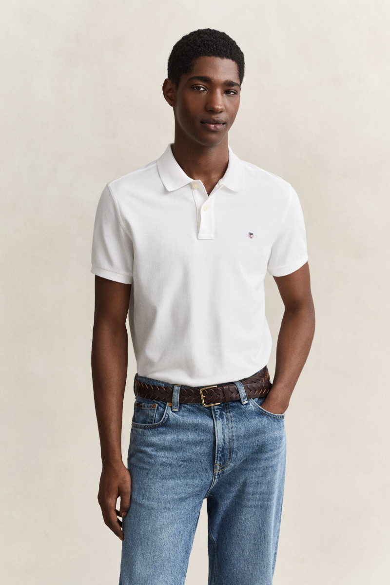 POLOKOŠEĽA GANT SLIM SHIELD SS PIQUE POLO WHITE