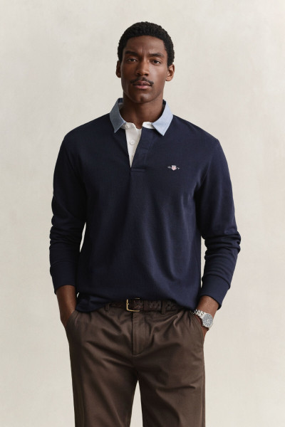 PÓLÓ GANT REG CHAMBRAY HEAVY RUGGER - Kép 1