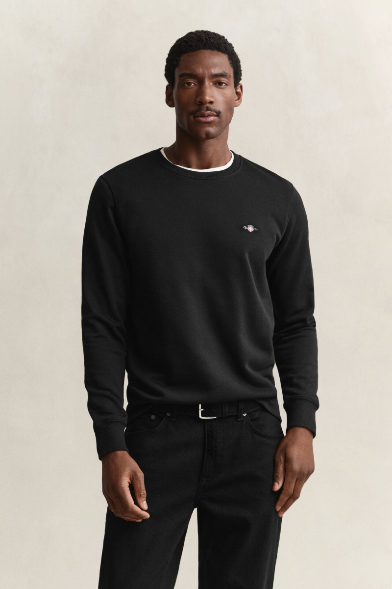 MIKINA GANT REG SHIELD C-NECK SWEAT BLACK