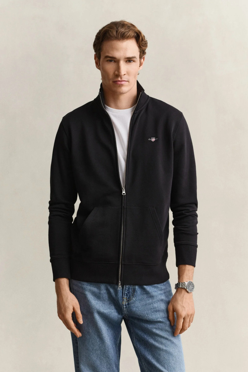 MIKINA GANT REG SHIELD FULL ZIP SWEAT BLACK