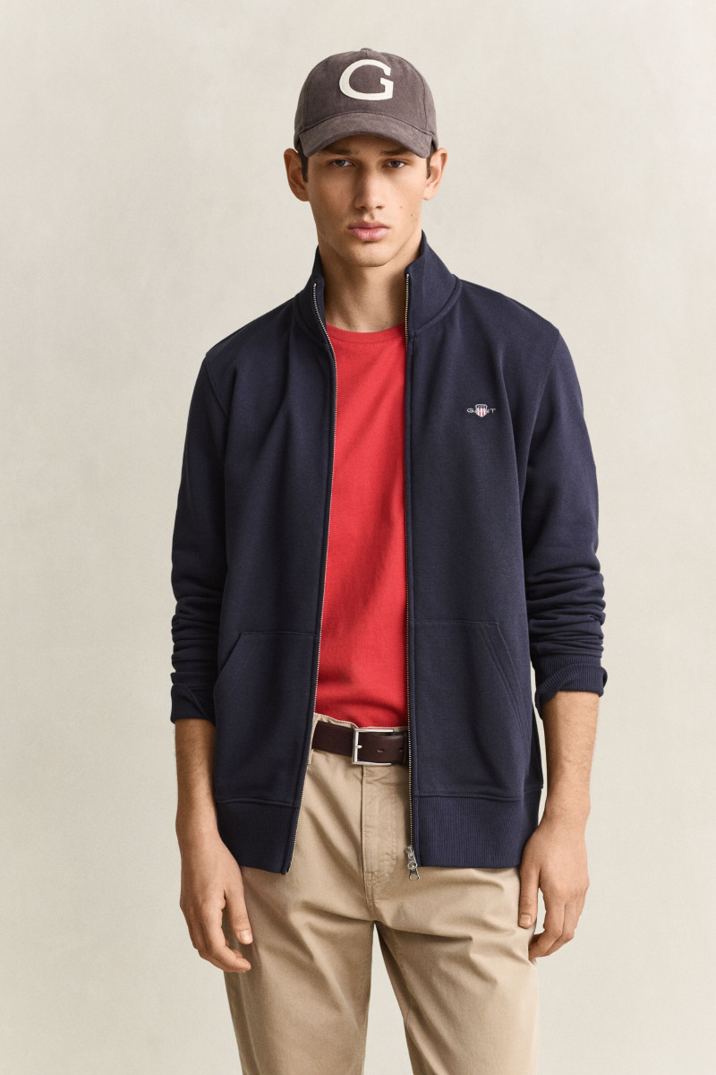 MIKINA GANT REG SHIELD FULL ZIP SWEAT EVENING BLUE