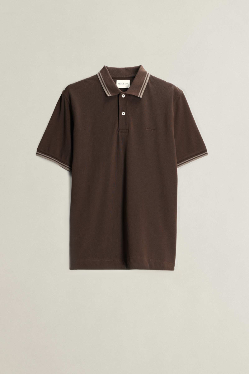 POLOKOŠEĽA GANT TIPPING SS POLO BLACK BROWN