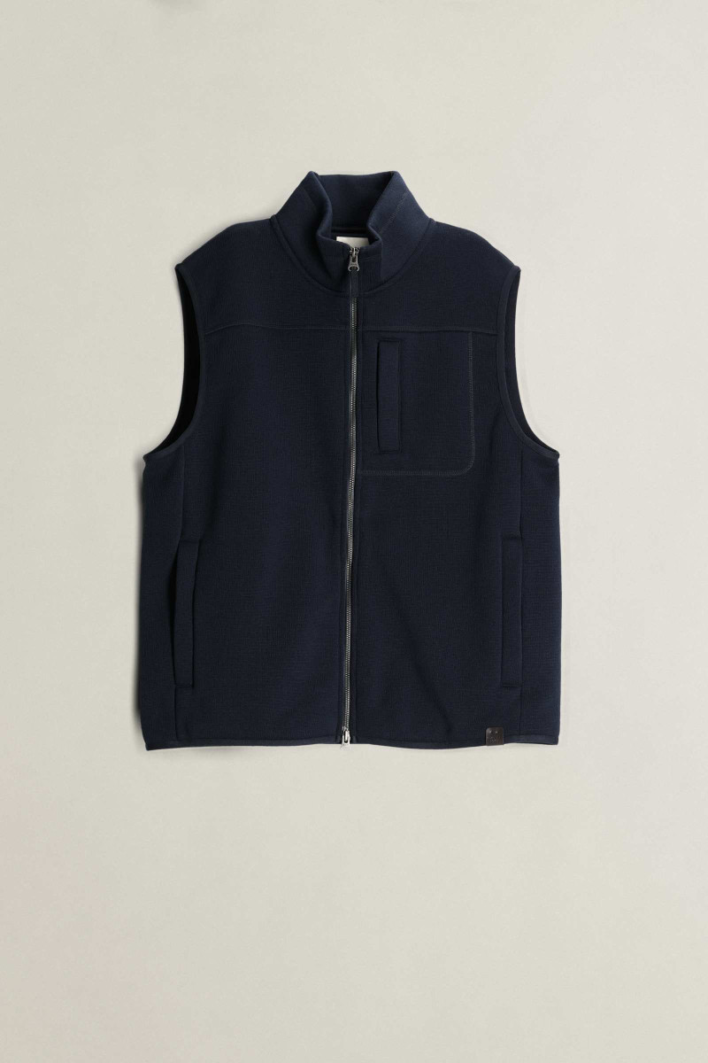 MIKINA GANT ZIPPED FLEECE VEST EVENING BLUE