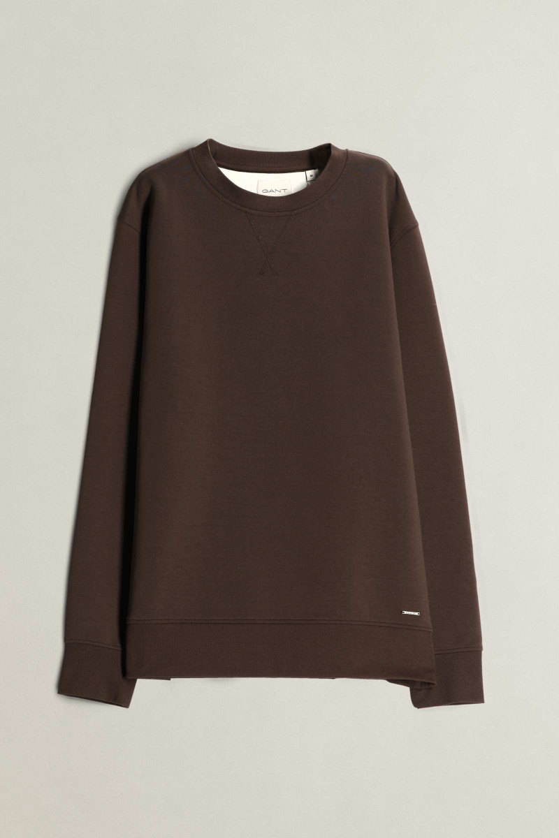 MIKINA GANT INTERLOCK SWEAT C-NECK BLACK BROWN