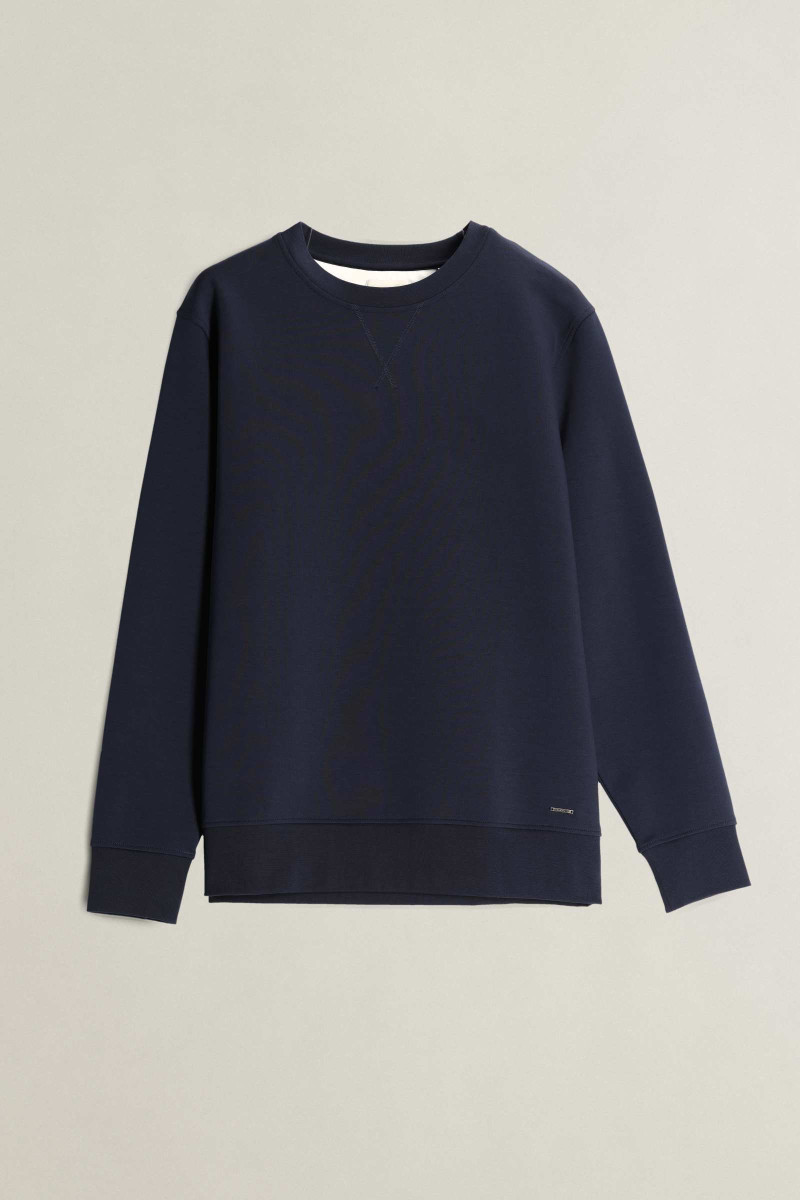 MIKINA GANT INTERLOCK SWEAT C-NECK EVENING BLUE