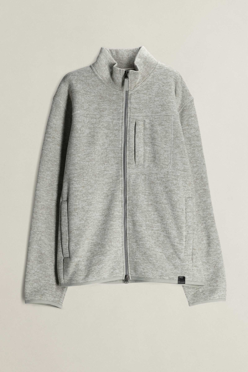 MIKINA GANT FLEECE JACKET WARM GRAY MELANGE
