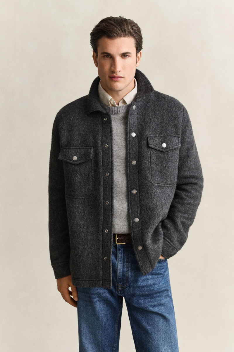 KOŠEĽA GANT FLEECE OVERSHIRT CHARCOAL MELANGE