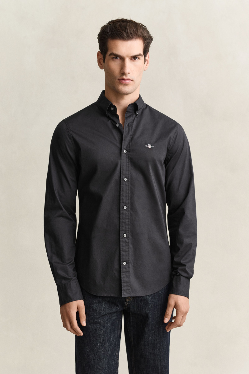 KOŠEĽA GANT SLIM CLASSIC POPLIN SHIRT BLACK