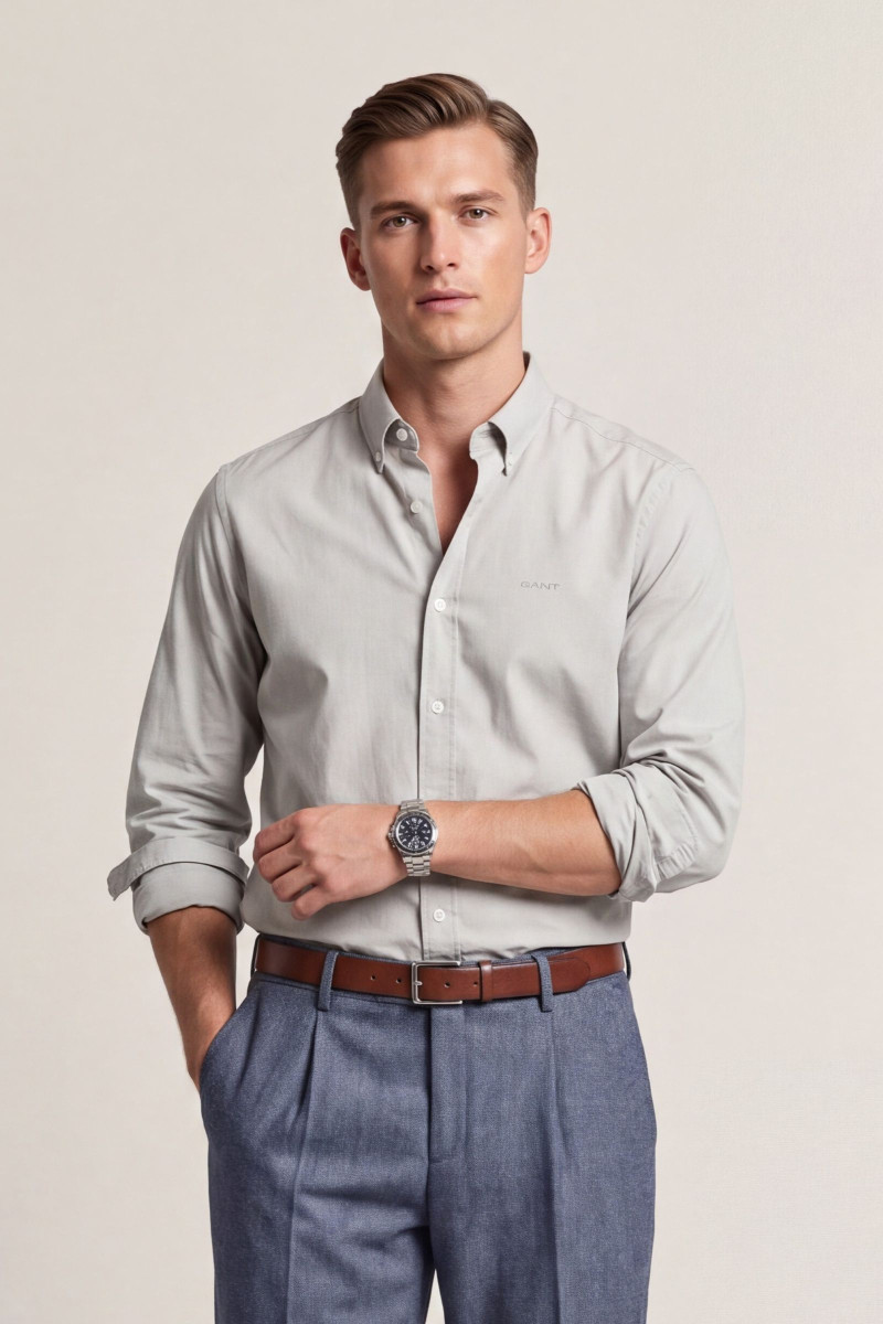 KOŠEĽA GANT REG PINPOINT OXFORD SHIRT GREIGE