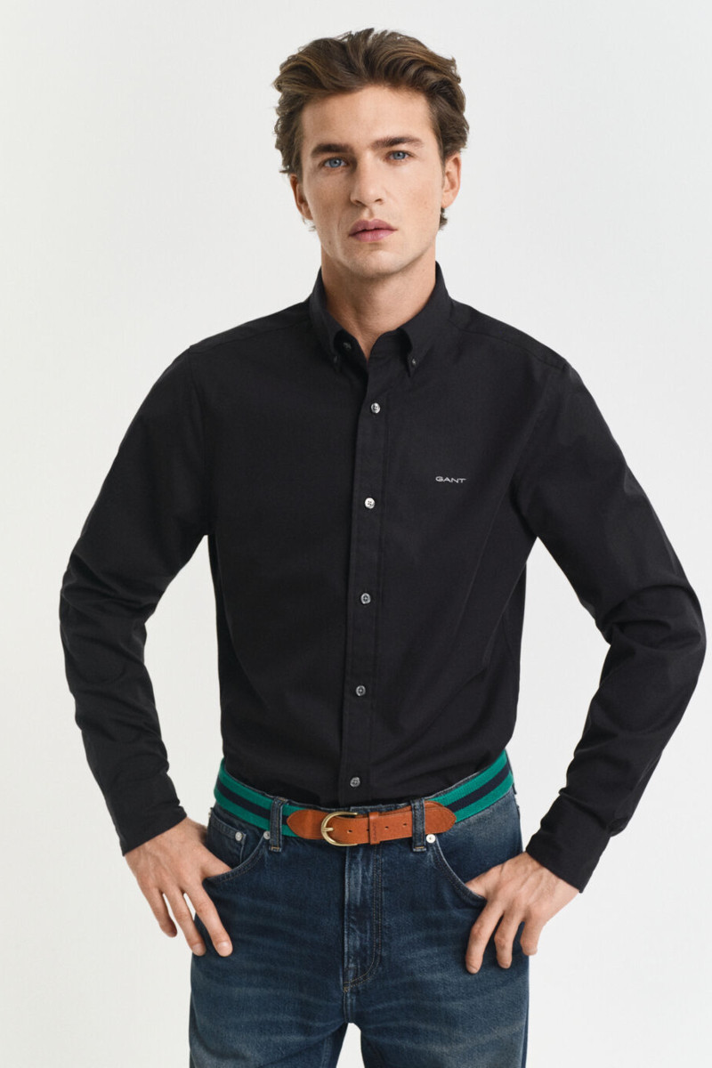 KOŠEĽA GANT SLIM PINPOINT OXFORD SHIRT BLACK