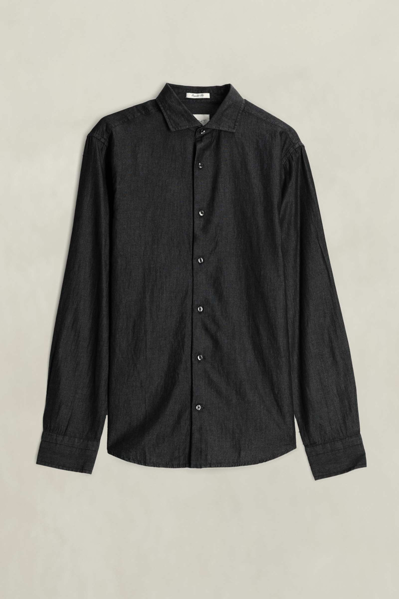KOŠEĽA GANT REG INDIGO TWILL SHIRT BLACK WORN IN