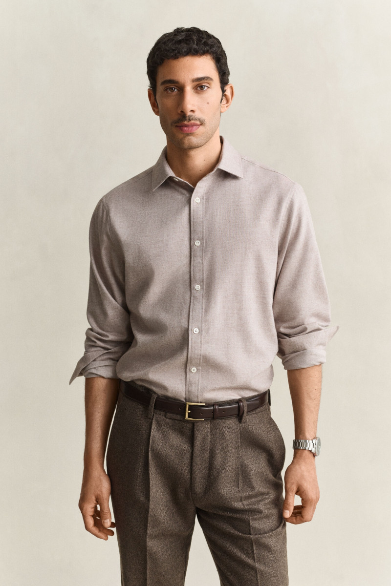 KOŠEĽA GANT REG FLANNEL MELANGE SHIRT LIGHT BROWN MELANGE