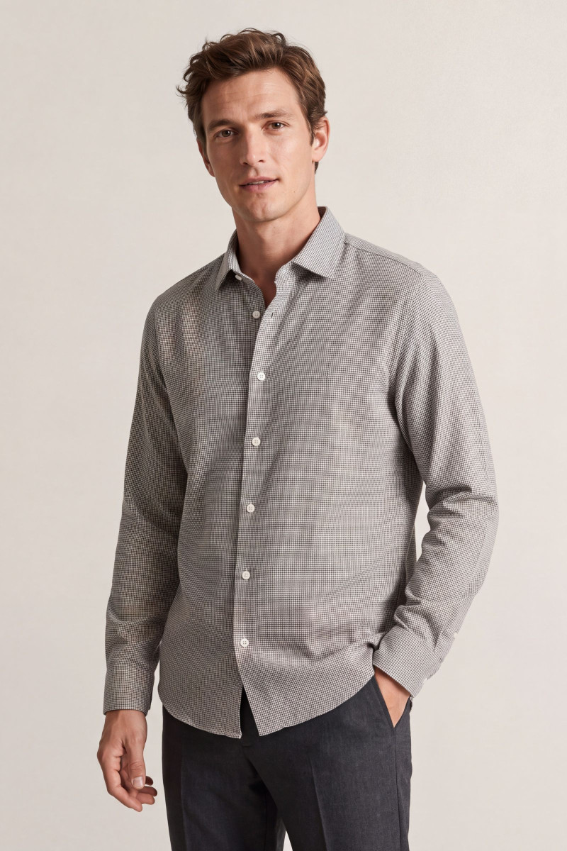 KOŠEĽA GANT REG JASPE HOUNDSTOOTH CHECK SHIRT RICH BROWN