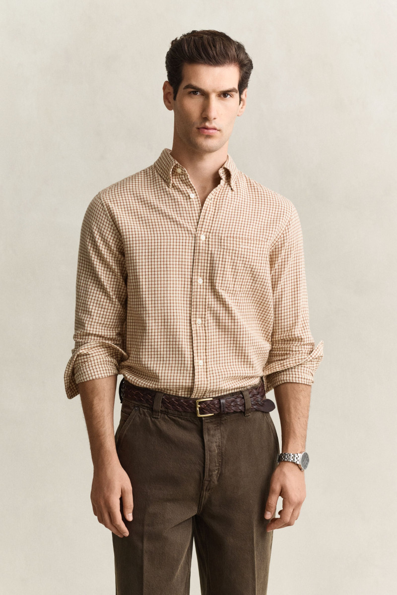 KOŠEĽA GANT REG WINDBLOWN FLANNEL CHECK SHIRT CARAMEL BROWN