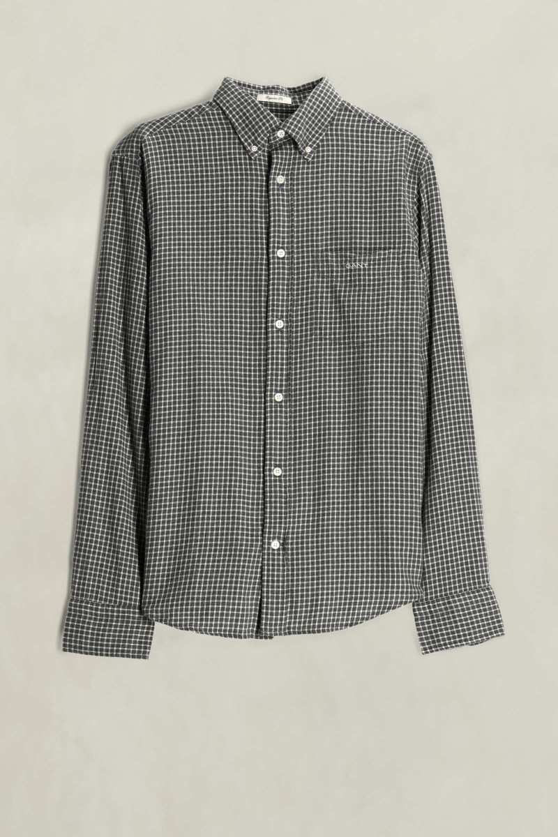 KOŠEĽA GANT REG WINDBLOWN FLANNEL CHECK SHIRT CHARCOAL MELANGE