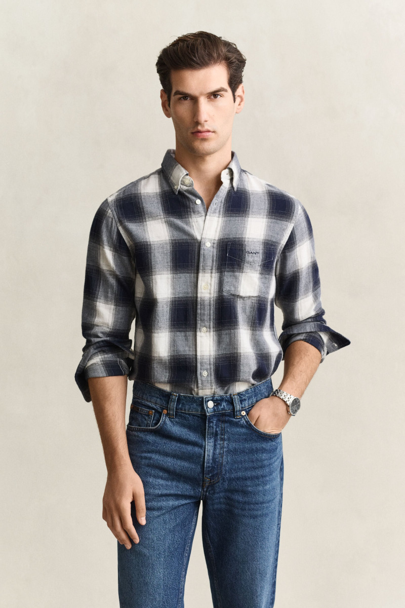 KOŠEĽA GANT REG WINDBLOWN FLANNEL CHECK SHIRT EVENING BLUE