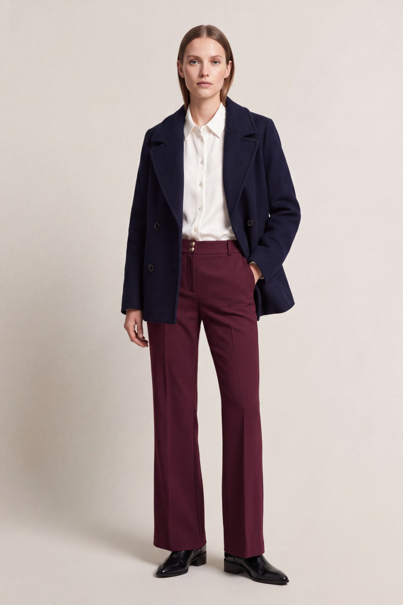 NOHAVICE GANT SLIM FLARE NAUTICAL PANTS DARKENED WINE