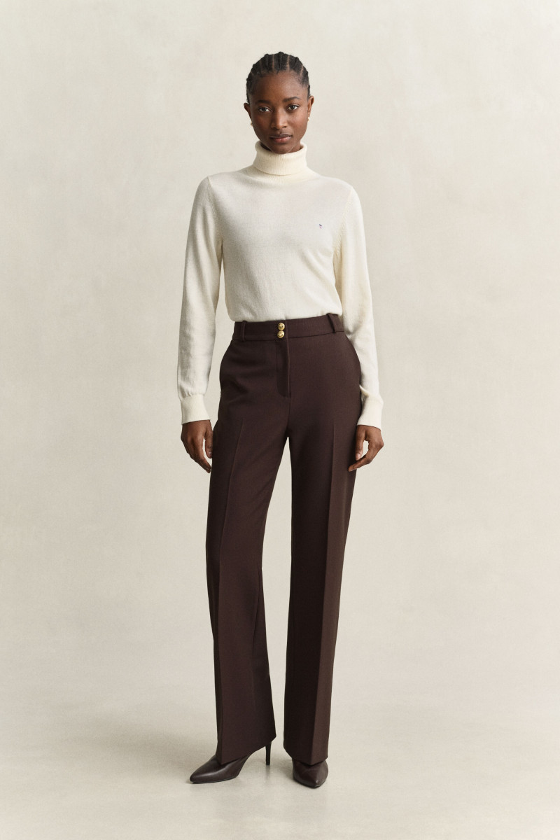 NOHAVICE GANT SLIM FLARE NAUTICAL PANTS DEEP BROWN