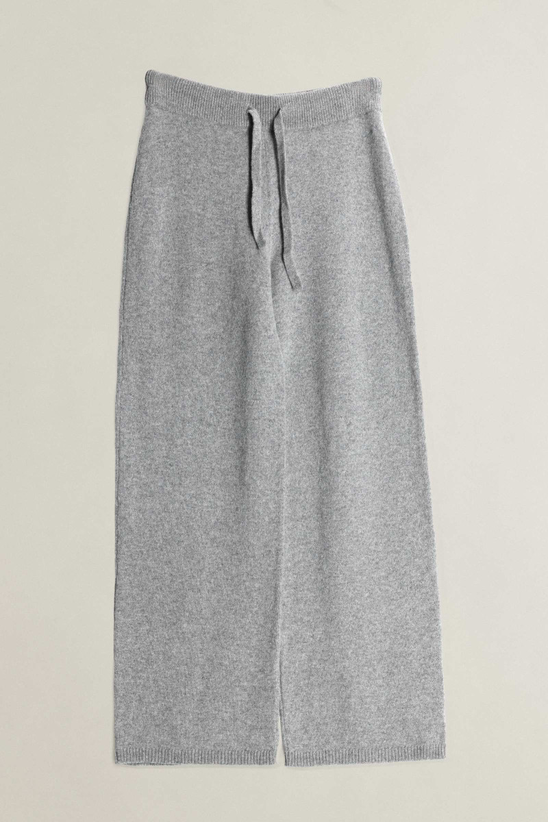 NOHAVICE GANT WOOL CASHMERE KNIT PANTS GREY MELANGE
