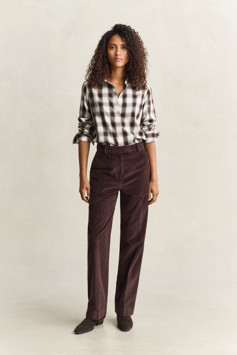 NOHAVICE GANT TAILORED CORDUROY PANTS DEEP BROWN