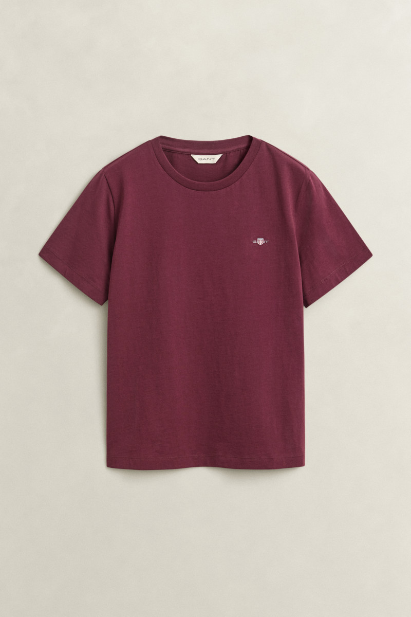 TRIČKO GANT REG SHIELD SS T-SHIRT DARKENED WINE