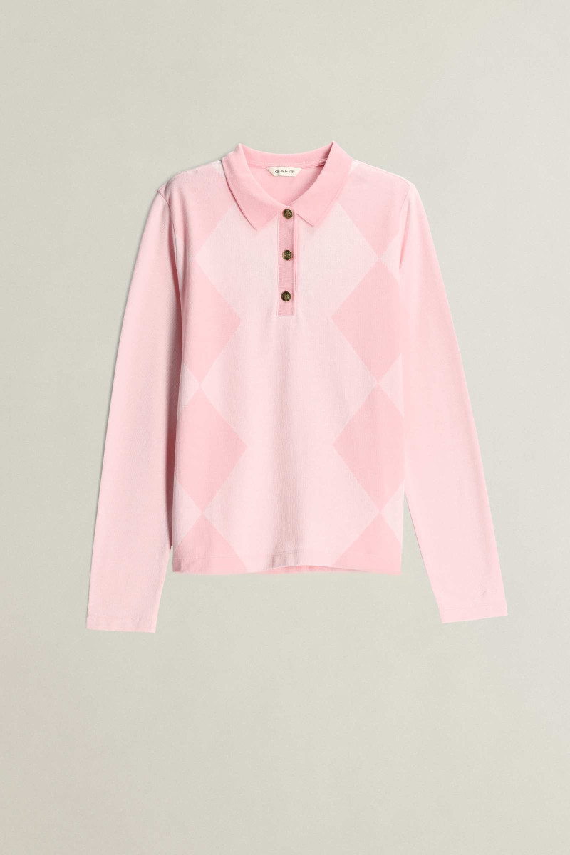POLOKOŠEĽA GANT ARGYLE LS POLO REFINED PINK