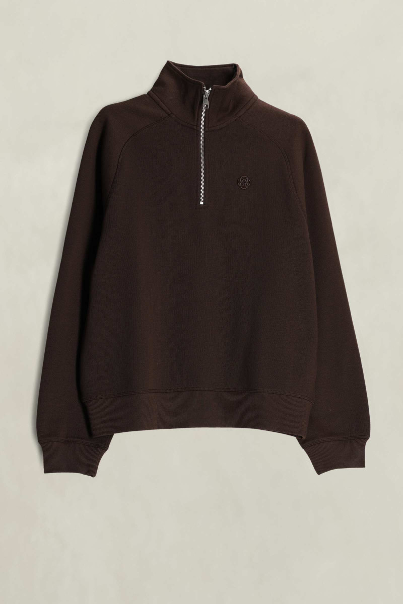 MIKINA GANT CHARM EMB HALF ZIP SWEAT DEEP BROWN