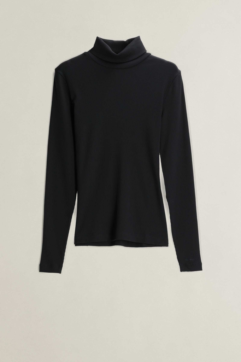 TRIČKO GANT RIBBED LS TURTLENECK BLACK
