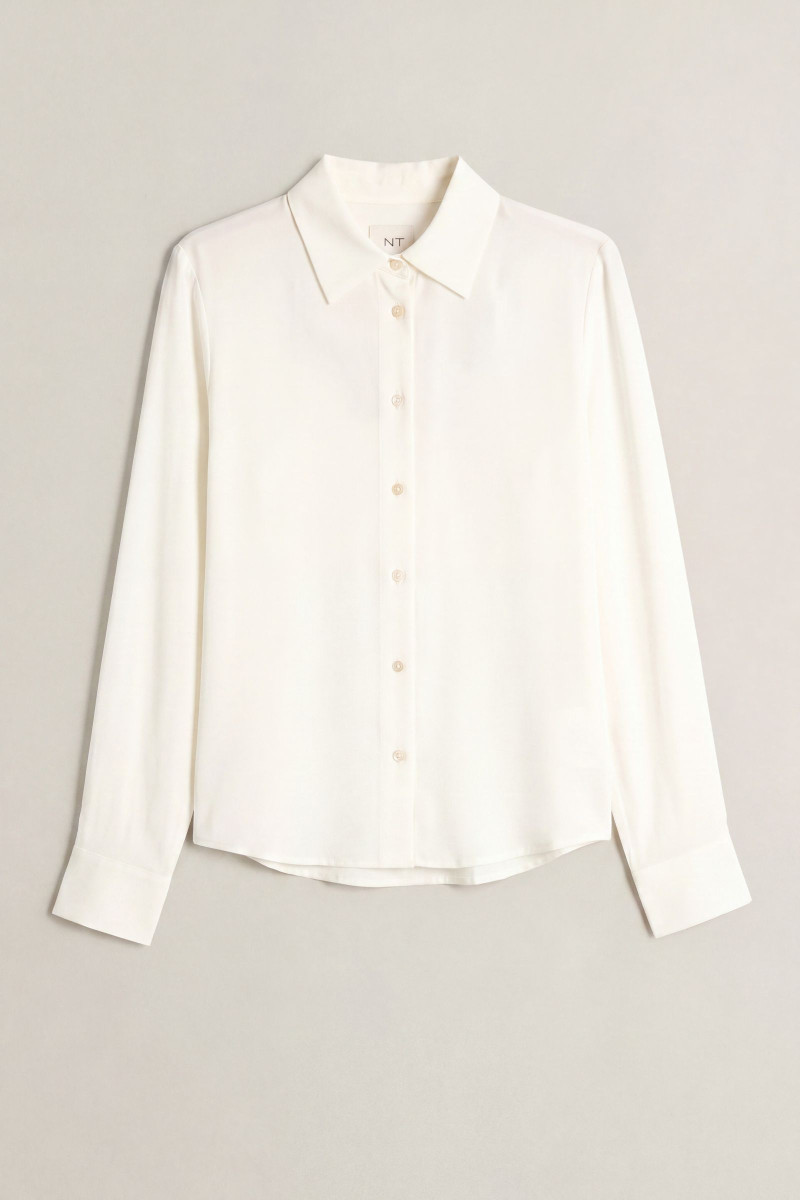 BLÚZKA GANT REG CLASSIC SILK BLOUSE EGGSHELL