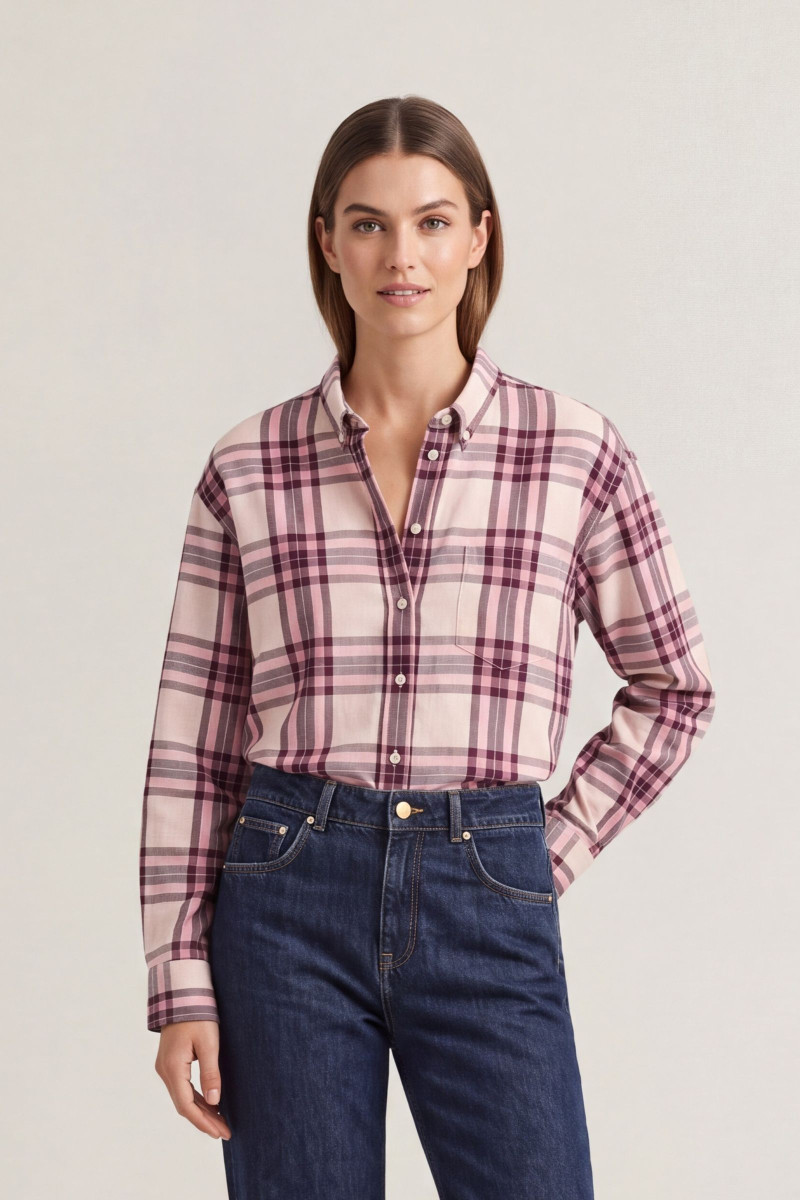 KOŠEĽA GANT REL CHECKED FLANNEL BD SHIRT REFINED PINK