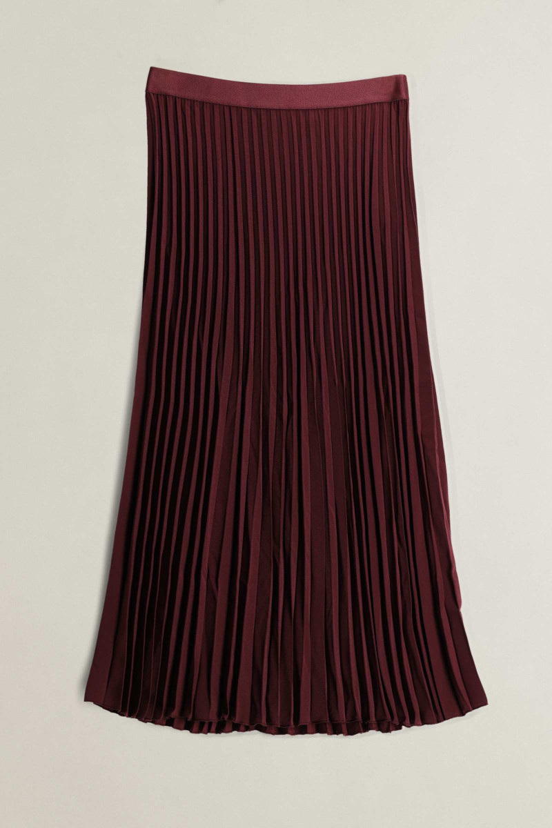 SUKŇA GANT PLEATED MIDI SKIRT DARKENED WINE