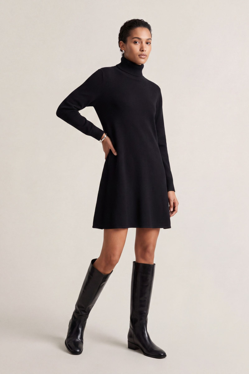 ŠATY GANT SUPERFINE LAMBSWOOL DRESS BLACK