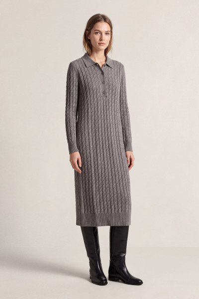 RUHA GANT WOOL CASHMERE CABLE RUGGER DRESS - Kép 1