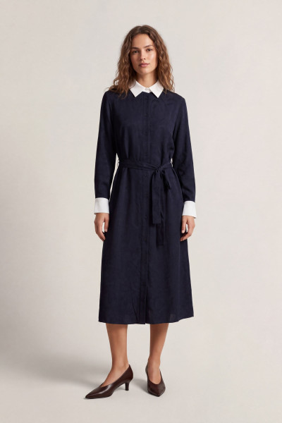 RUHA GANT JACQUARD CONTRAST COLLAR DRESS - Kép 1
