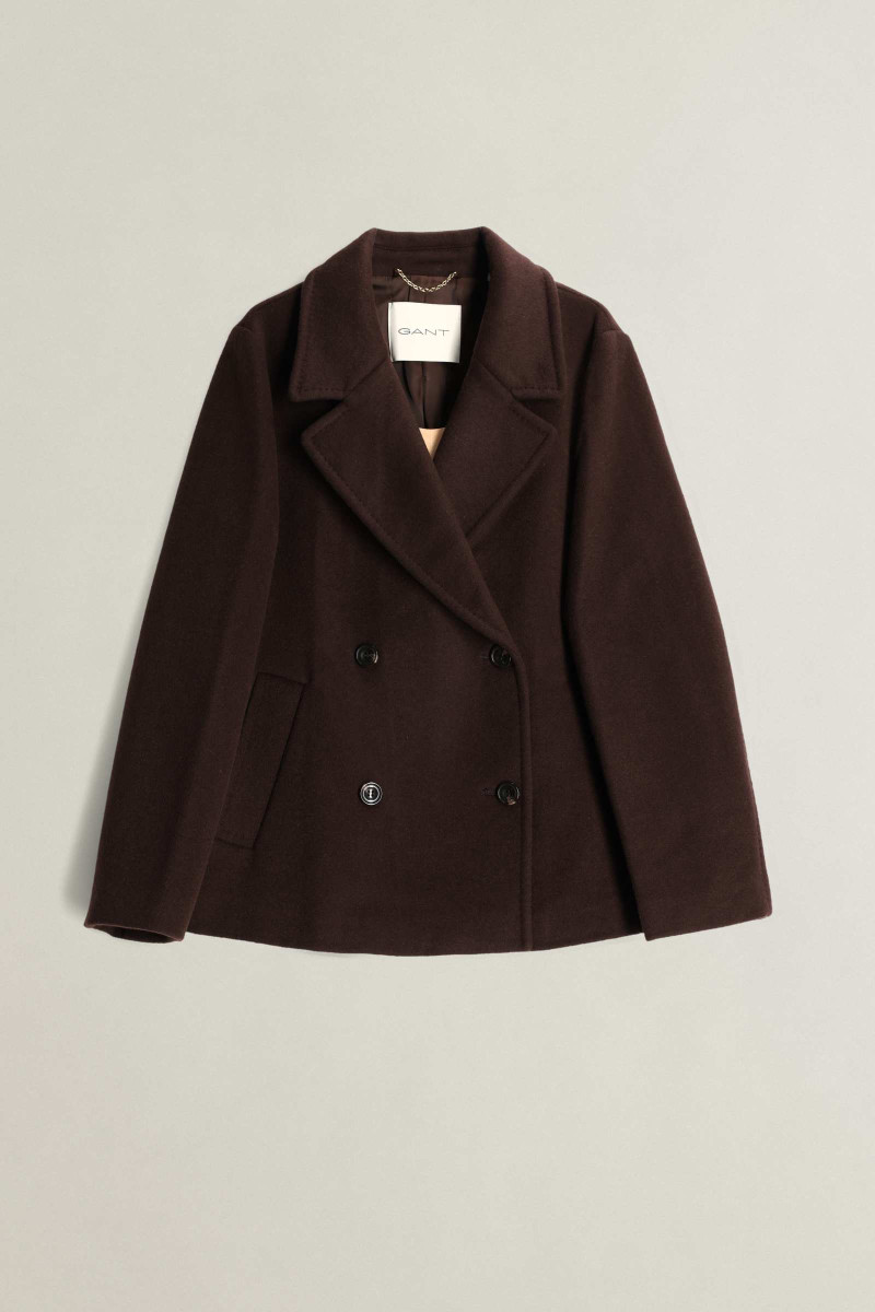 BUNDA GANT WOOL BLEND PEACOAT DEEP BROWN