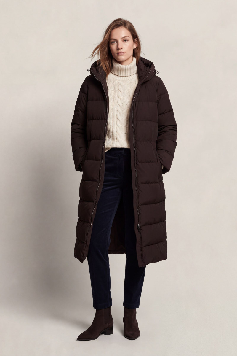 KABÁT GANT FULL LENGTH DOWN COAT DEEP BROWN