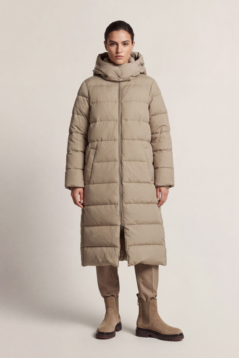 KABÁT GANT FULL LENGTH DOWN COAT TAUPE BEIGE