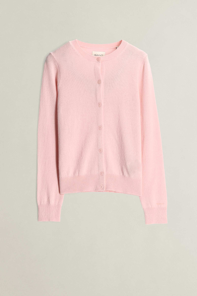 SVETER GANT CASHMERE C-NECK CARDIGAN REFINED PINK