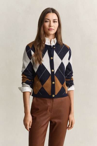 KARDIGÁN GANT ARGYLE C-NECK CARDIGAN - Kép 1