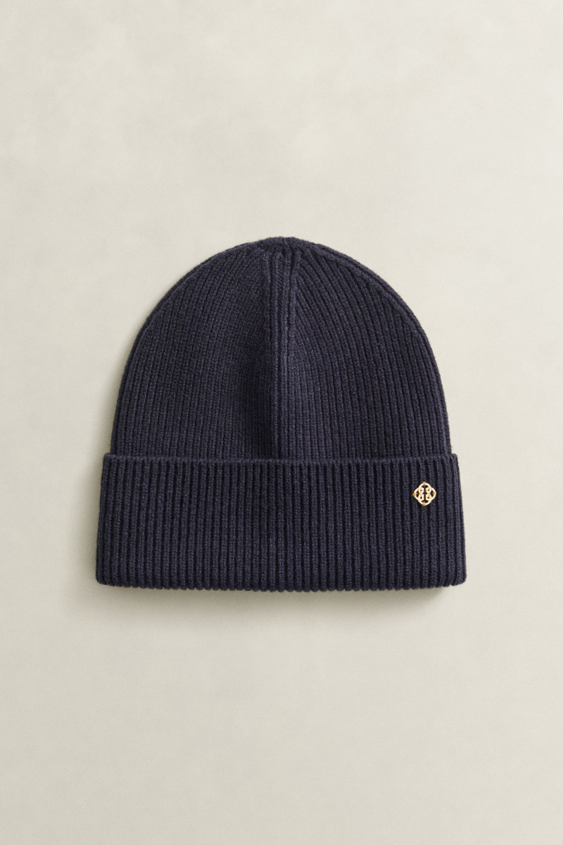 ČAPICA GANT WOOL RIBBED BEANIE EVENING BLUE
