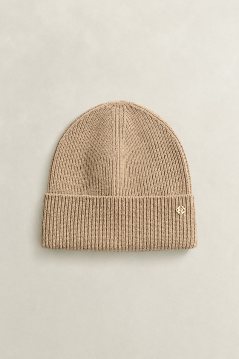 ČAPICA GANT WOOL RIBBED BEANIE WARM KHAKI